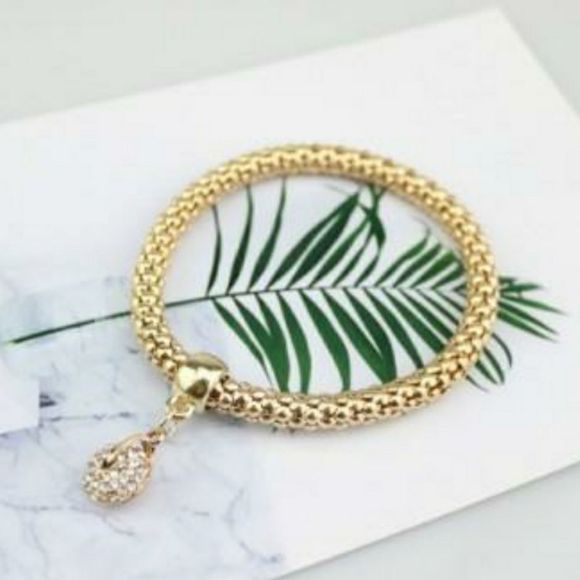 Chain Weave Rhinestone Charm Bracelet Trio New - Picture 4 of 7
